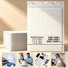 Any Size Poly Bubble Mailers Shipping Mailing Padded Bubble Envelopes Bags White picture