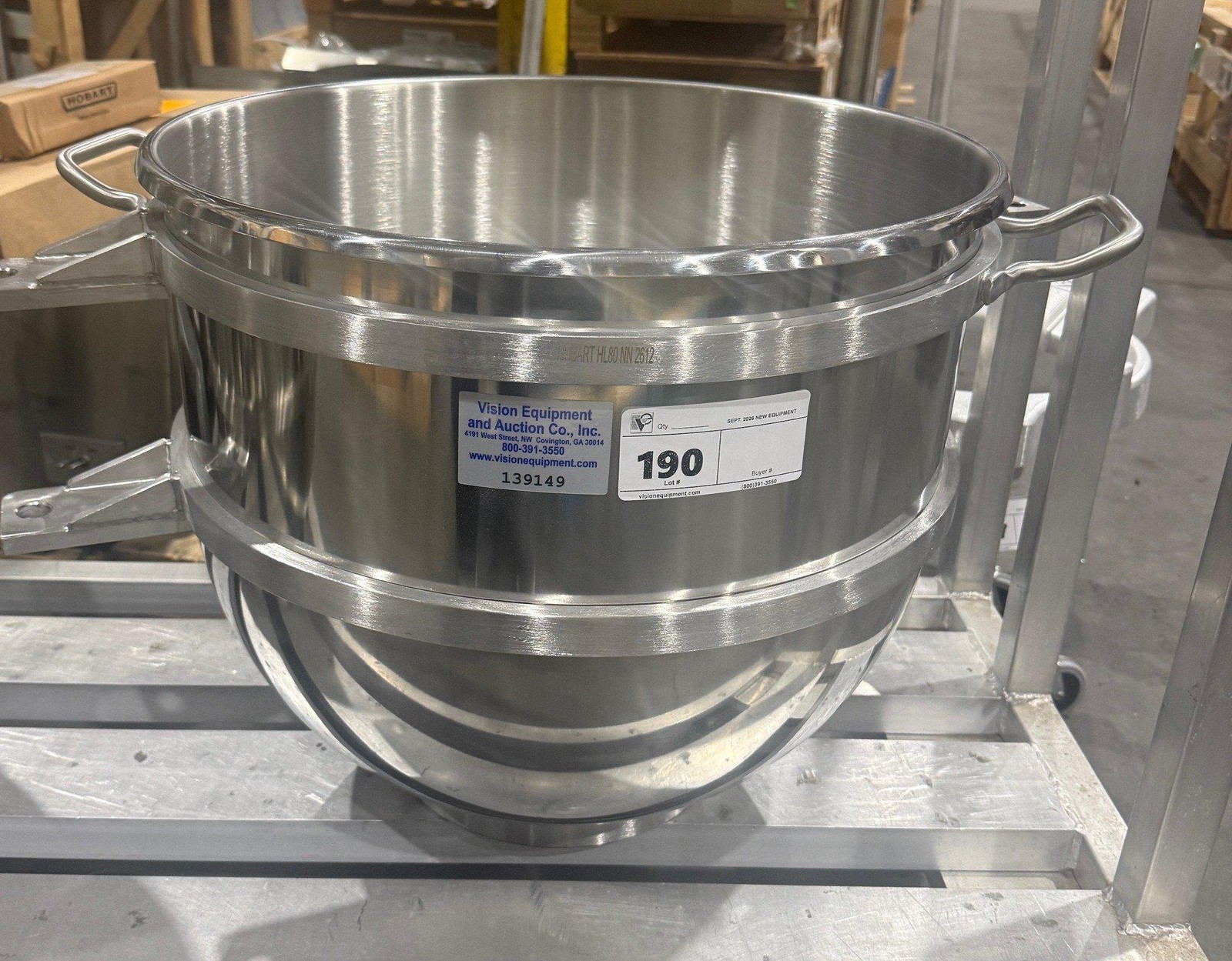 HOBART BOWL-HL80 STAINLESS STEEL BOWL FOR 80 QT LEGACY MIXER HOBART BOWL-HL80 STAINLESS STEEL BOWL FOR 80 QT LEGACY MIXER