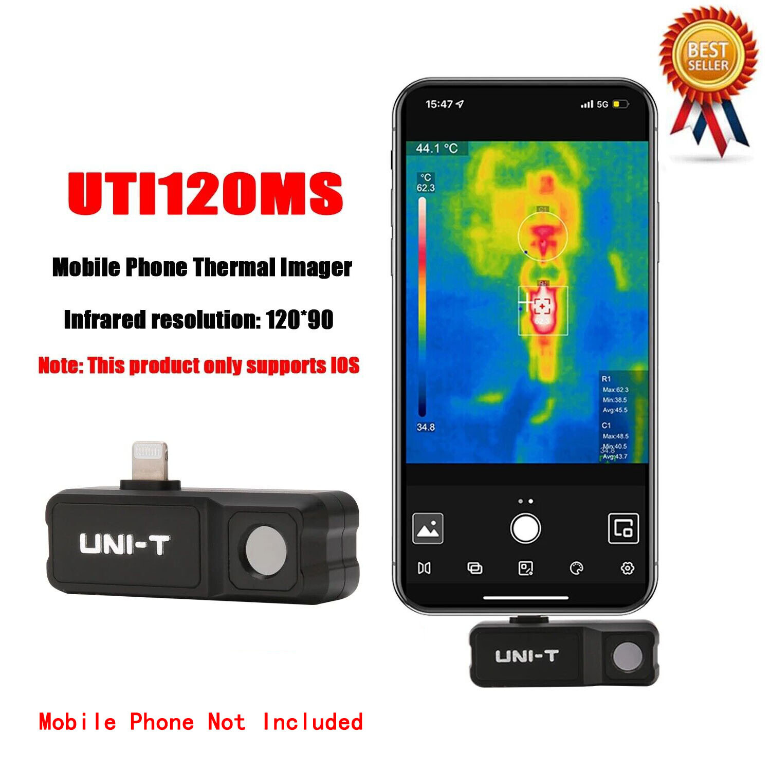 UNI-T UTI120MS Phone Thermal Imaging Camera IOS Circuit Floor Heat Detection UNI-T UTI120MS Phone Thermal Imaging Camera IOS Circuit Floor Heat Detection