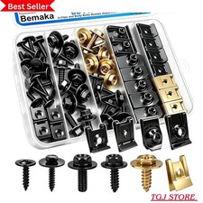 60Pcs U-Nut Clips and Body Bolts Screws Assortment Kit, 10 Sizes Auto Car U Clip picture