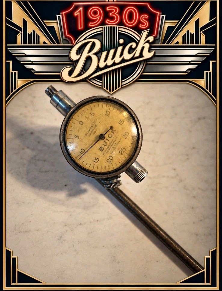 Vintage BUICK Standard Gage Co. Dial Indicator Gauge 1930s Machinist Collectible Vintage BUICK Standard Gage Co. Dial Indicator Gauge 1930s Machinist Collectible