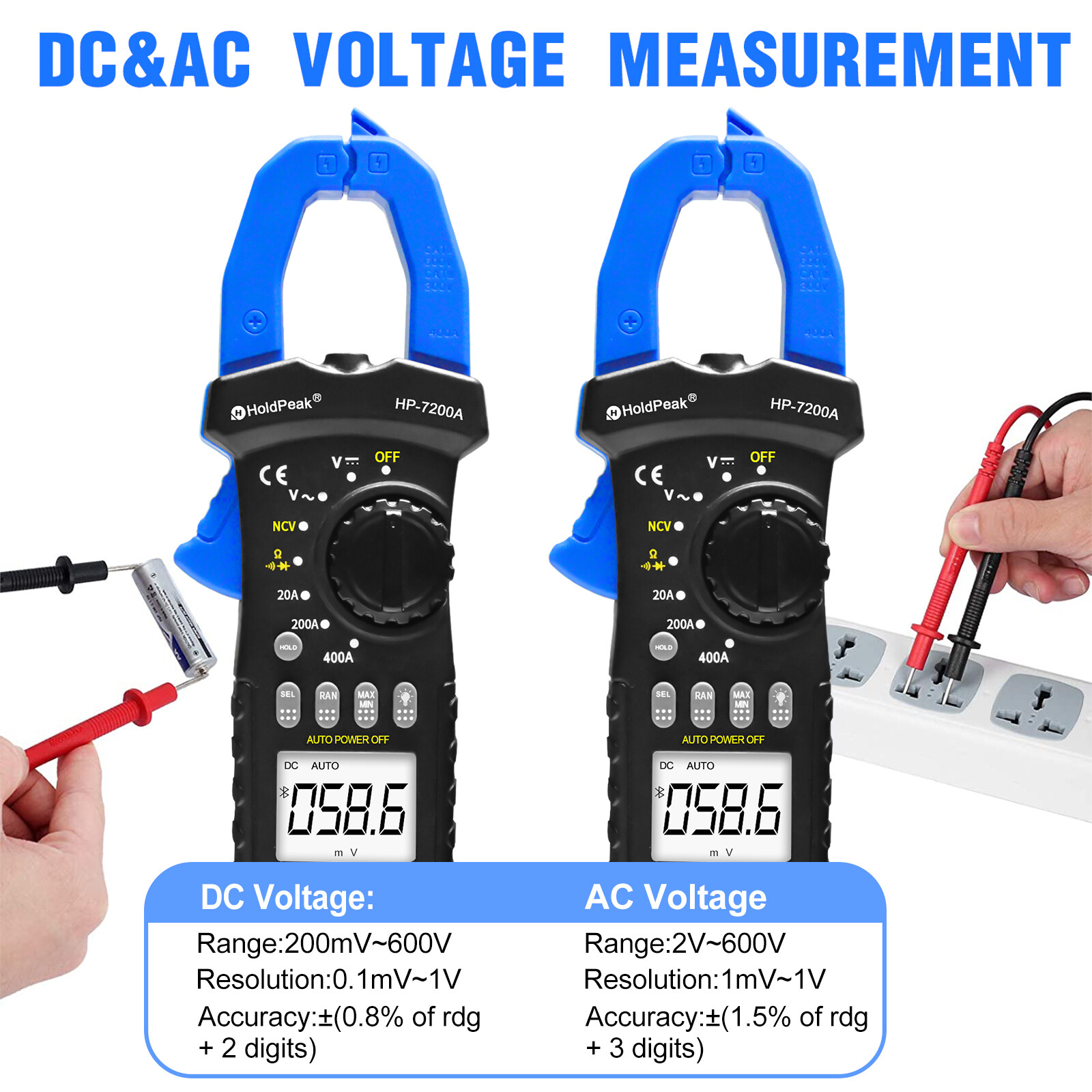 Clamp Meter TRMS 6000 Counts NCV Digital Clamp Multimeter DC AC Current Volt Amp Clamp Meter TRMS 6000 Counts NCV Digital Clamp Multimeter DC AC Current Volt Amp