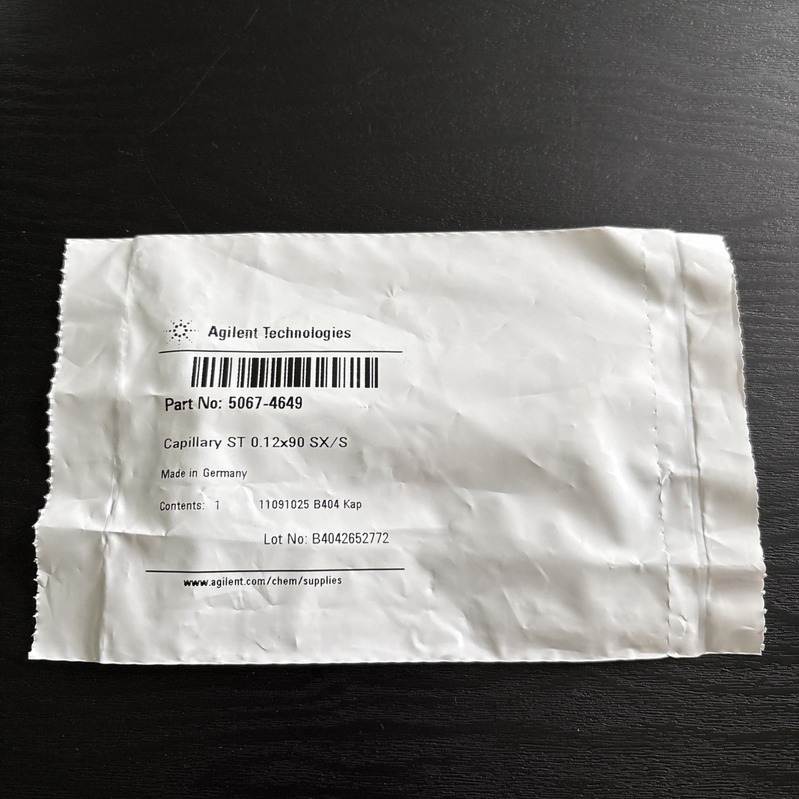 Agilent PN 5067-4649. Capillary ST 0.12x90 SX/S. NEW IN PACKAGE. Agilent PN 5067-4649. Capillary ST 0.12x90 SX/S. NEW IN PACKAGE.