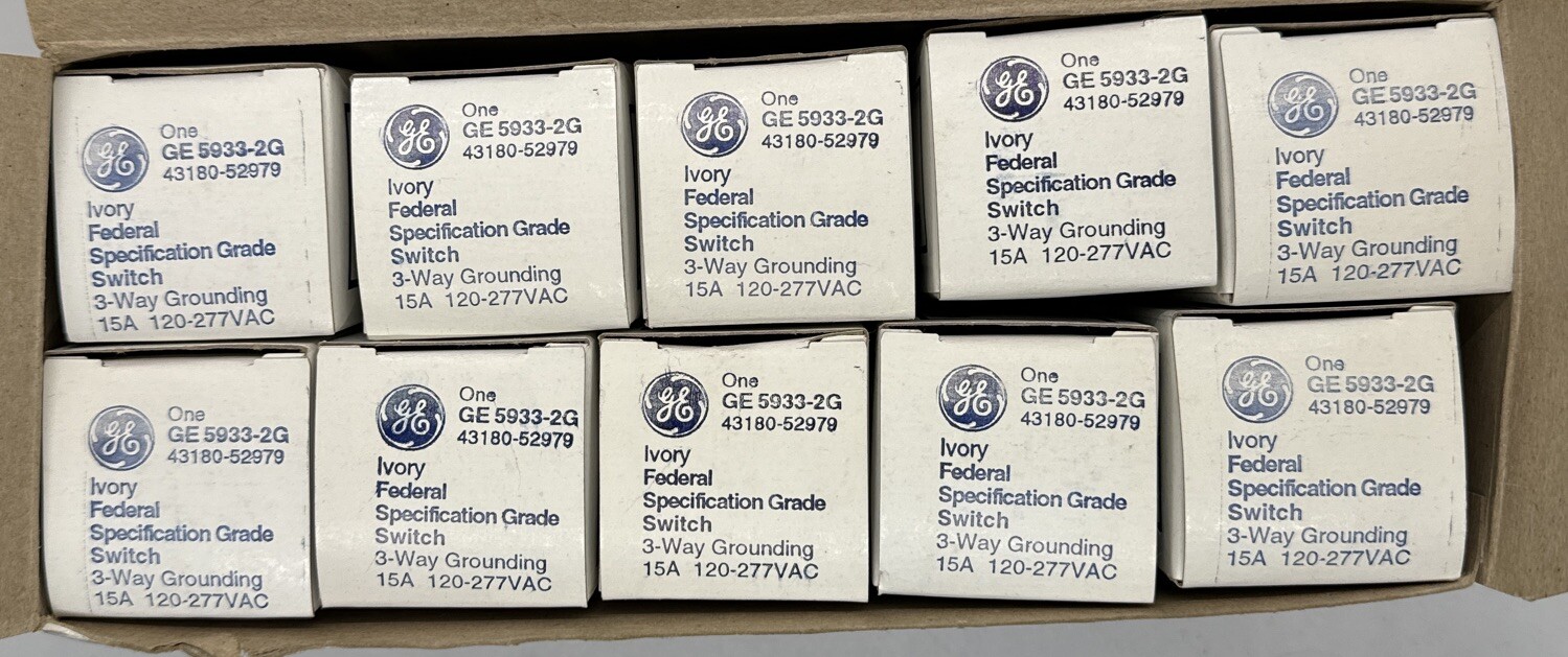 Lot Of 10 New GENERAL ELECTRIC GE5933-2G / GE59332G Specification Grade Switch Lot Of 10 New GENERAL ELECTRIC GE5933-2G / GE59332G Specification Grade Switch