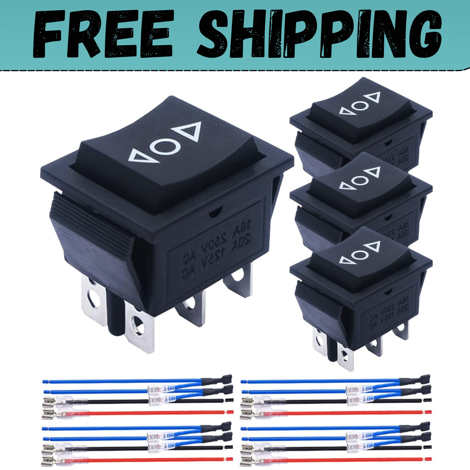 4Pcs Momentary Motor Polarity Reverse Rocker Switch DC 20A 12V DPDT 6 Pin 3 Posi 4Pcs Momentary Motor Polarity Reverse Rocker Switch DC 20A 12V DPDT 6 Pin 3 Posi