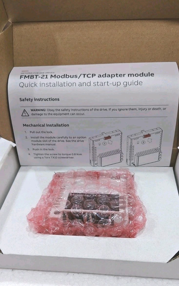 ABB FMBT-21 Modbus/TCP Communication Module For ABB Drives - Unused Surplus ABB FMBT-21 Modbus/TCP Communication Module For ABB Drives - Unused Surplus