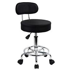 KKTONER PU Leather Rolling Stool Mid-Back with Footrest Height Adjustable Off... picture