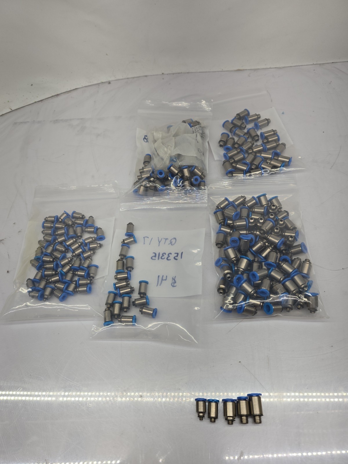 Festo QSM-M5-6,4, M3-4, M7-4,6Push-In Fitting Lot – 5 Part Numbers – 225 Pieces Festo QSM-M5-6,4, M3-4, M7-4,6Push-In Fitting Lot – 5 Part Numbers – 225 Pieces
