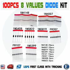Rectifier Diode Kit 100pcs 8 values 1N4148 1N4007 1N5819 1N5399 1N5408 1N5822 picture