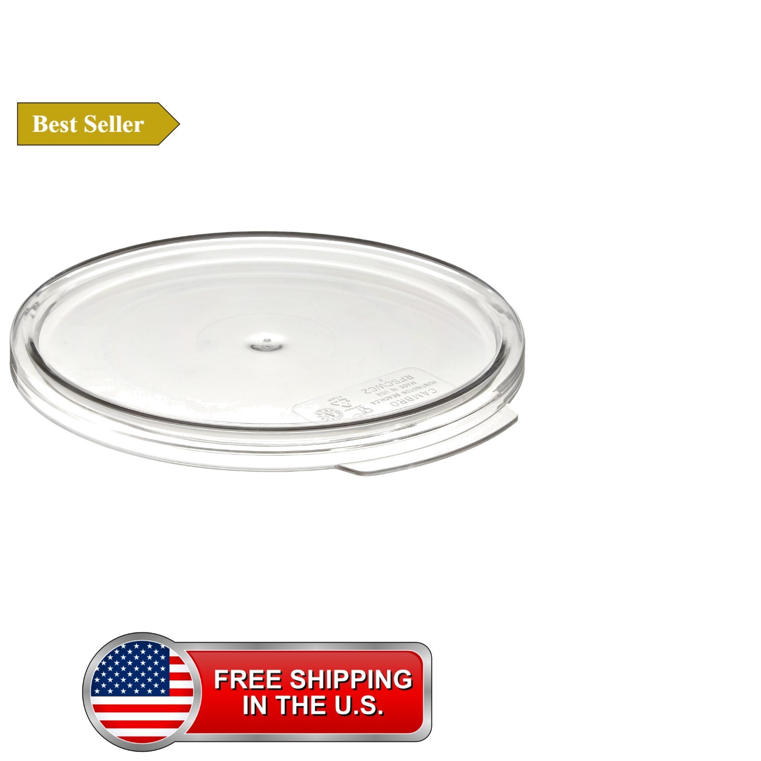 RFSCWC2 Camwear Clear Polycarbonate Round Lid for 2 qt and 4 qt Capacity Food...
