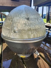 VTG 1950's Industrial Incandescent Street Light Gumball Globe Helophane Acorn picture