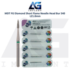 MDT Dental FG Diamond Coated Short Flame Needle Head Bur 540 L21.0mm Contouring picture
