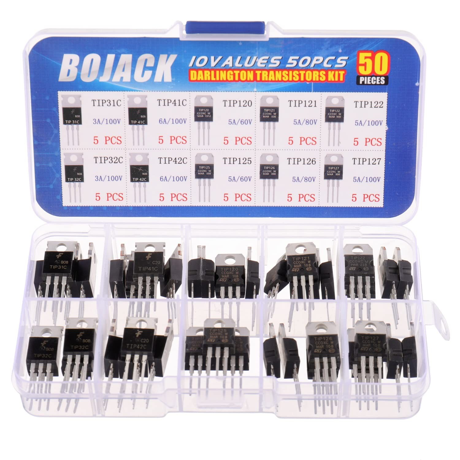 10 Values 50 Pcs Silicon Epitaxial Power Transistor Tip31c Tip32c Tip41c Tip42c