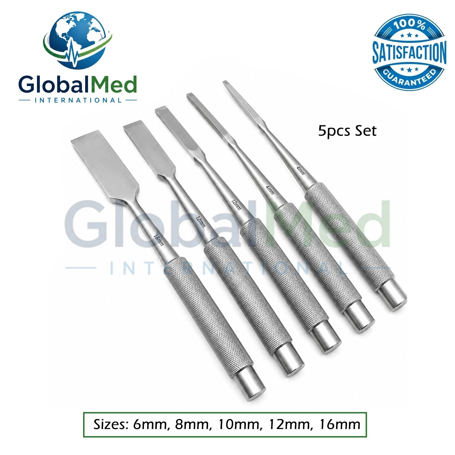 Veterinary Bone Osteotomes Set 5 Pcs Orthopedic Surgical Instruments 6–16mm Set Veterinary Bone Osteotomes Set 5 Pcs Orthopedic Surgical Instruments 6–16mm Set