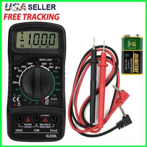LCD Digital MULTIMETER Voltmeter Ammeter Ohmmeter Volt AC DC Tester Leads Meters