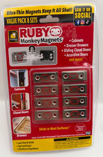RUBY Monkey Magnets Ultra Thin Cabinet Drawer Magnetic Catch 8 Sets Value Pack picture
