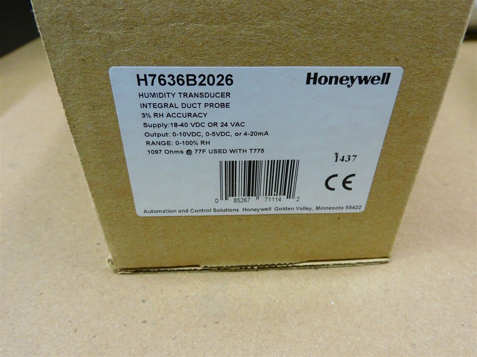 Honeywell H7636B2026 Humidity Transducer NEW in box