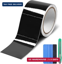 Gloss Black Vinyl Wrap for Chrome Delete, 3 Inch x 30ft Automotive Grade Self-Ad picture