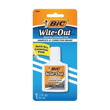 BIC Wite-Out Quick Dry Correction Fluid, 20mL, 1 Count (Pack of 1), White picture