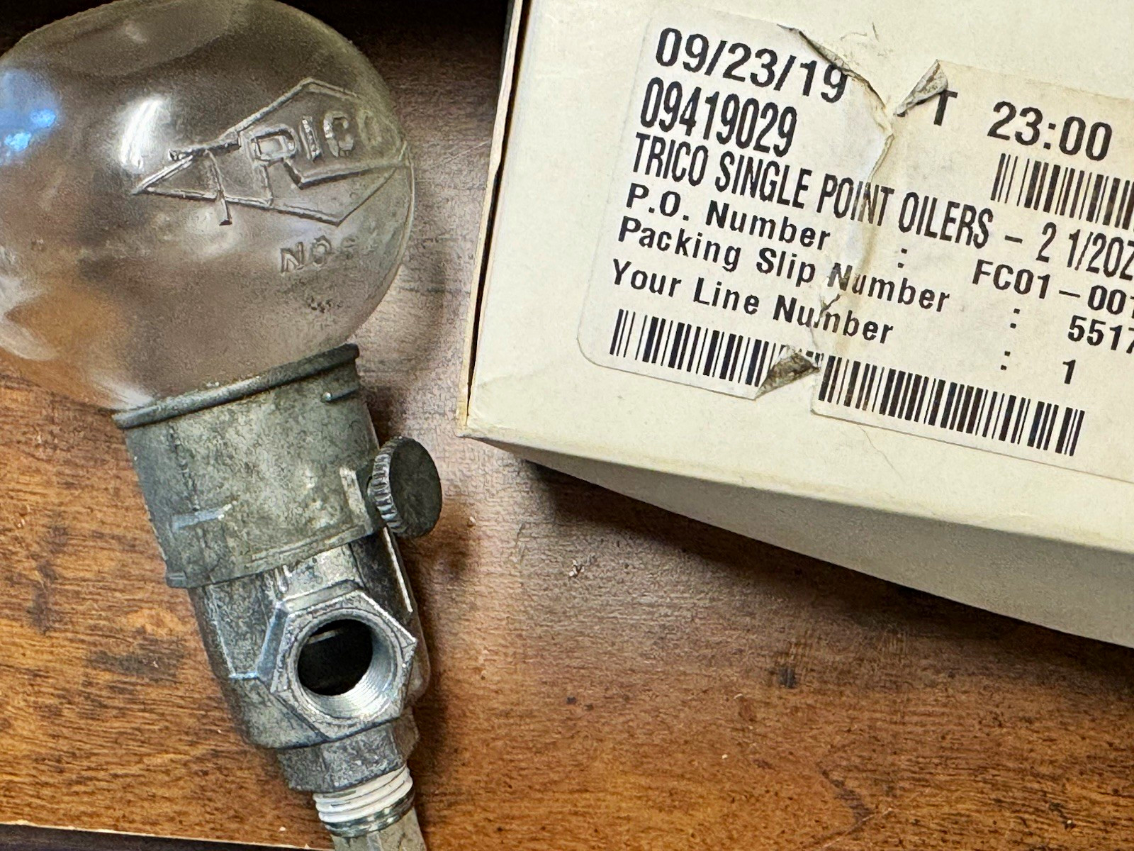Trico Single Point Oiler No. 1 Lubricator, MPN 09419029, Model FCO1-00 Trico Single Point Oiler No. 1 Lubricator, MPN 09419029, Model FCO1-00