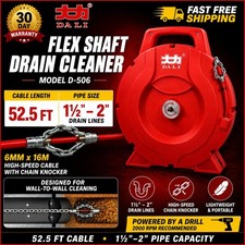 Drain Cleaning Machine Flex Shaft Sewer Snake 50' Drill Powered DALI 1-1/4 - 2