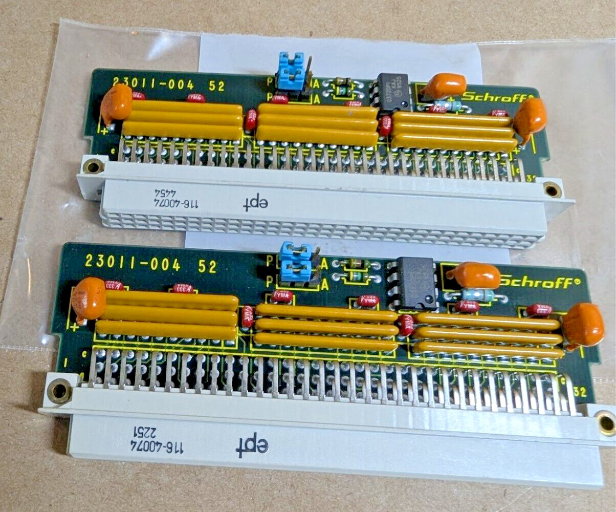 (Qty of 2) Schroff 23011-004 Backplane PCB Assembly (New)