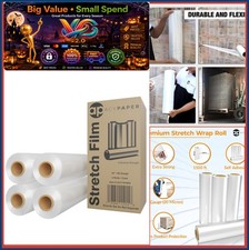Stretch Film Wrap 18 Inch 1200 Feet 80 Gauge Clear Cling Self Adhering Packing picture
