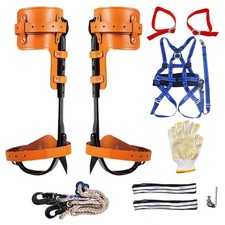 Tree Spikes Adjustable Height Pole Tree Climbing Spurs Steel w/2 Climbing Gear picture