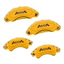 Yellow Black Logo Powder Coated Aluminum Caliper Covers 2013-2016 Dodge Dart 4pc picture