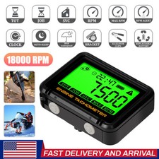 LCD Digital Engine Hour Meter Inductive Tachometer Gauge For Motorcycle Car Boat picture