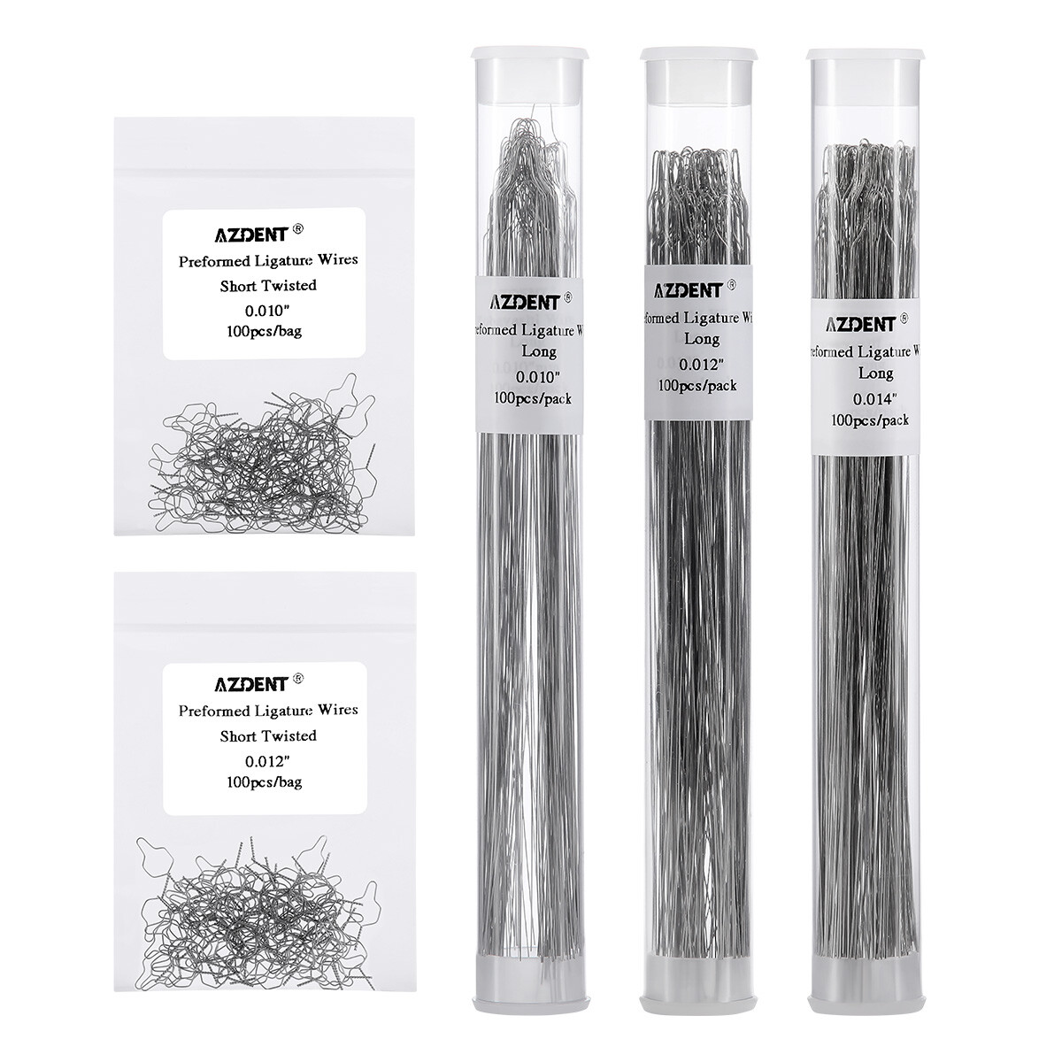 100pcs/Pack Dental Ortho Preformed Ligature Wire Ligature Ties Long Short 100pcs/Pack Dental Ortho Preformed Ligature Wire Ligature Ties Long Short