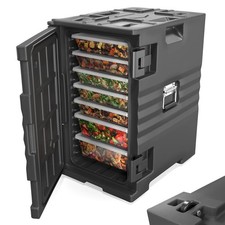 ROVSUN 109 QT Insulated Food Pan Carrier with Wheels Black, Large Capacity picture