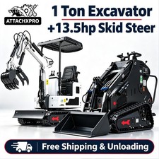 13.5HP B&S Gas 1 Ton Mini Excavator & Track Skid Steer, RATO Engine, USA Stock picture