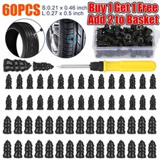 60 Pcs Rubber Tire Nail Repair Kit Screw In Tire Plugs for Car Truck SUV Van picture