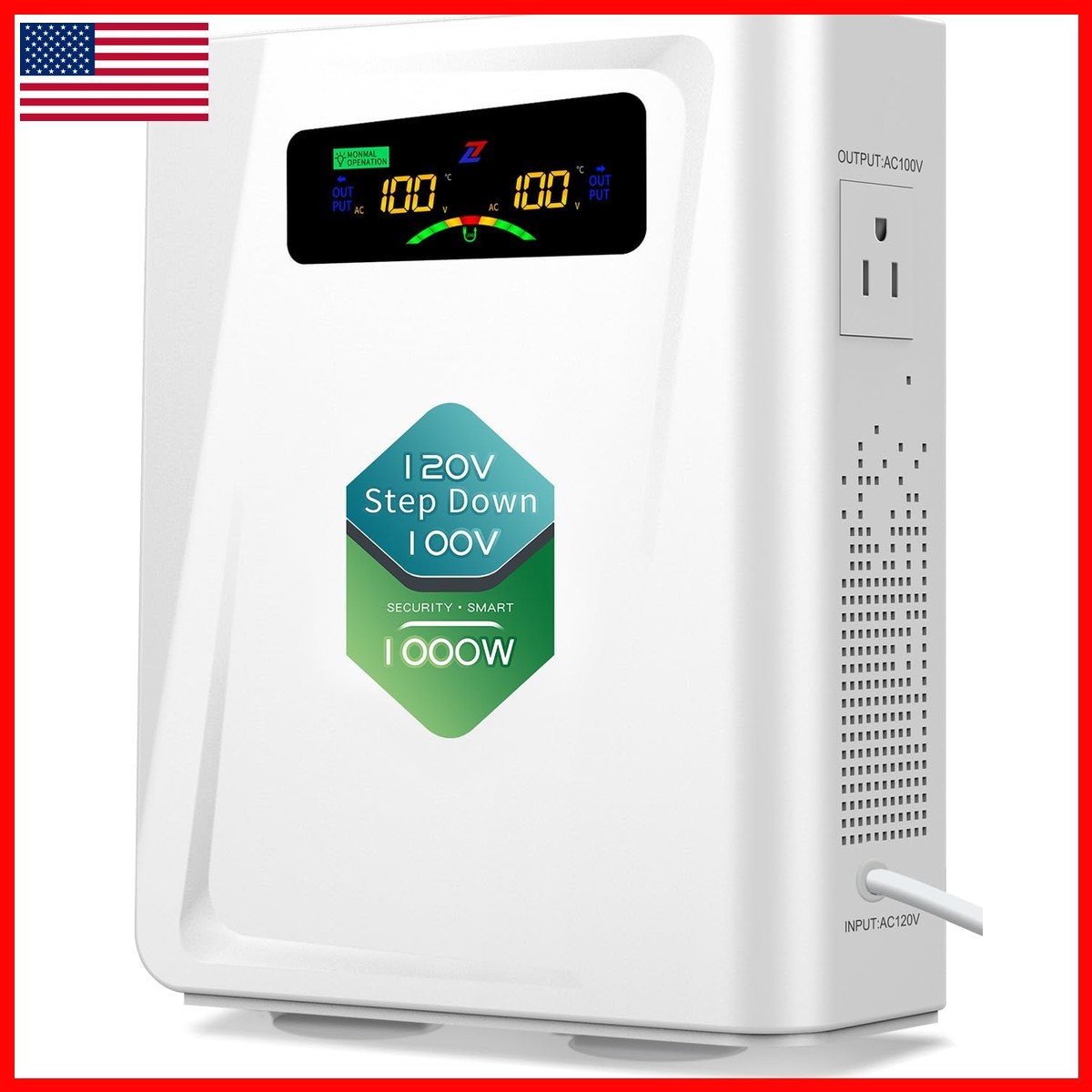 ZHENGXI 120v to 100v Step Down Transformer 1000W for Japan Appliances in US ZHENGXI 120v to 100v Step Down Transformer 1000W for Japan Appliances in US