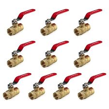EFIELD 10PCS 3/4 Inch FNPT Full Port 600WOG FNPT Brass Ball Valve ,Red Handle picture