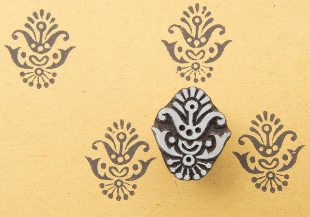 Hand Carved Abstract Stamp printing blocks vintage blocks handmade 