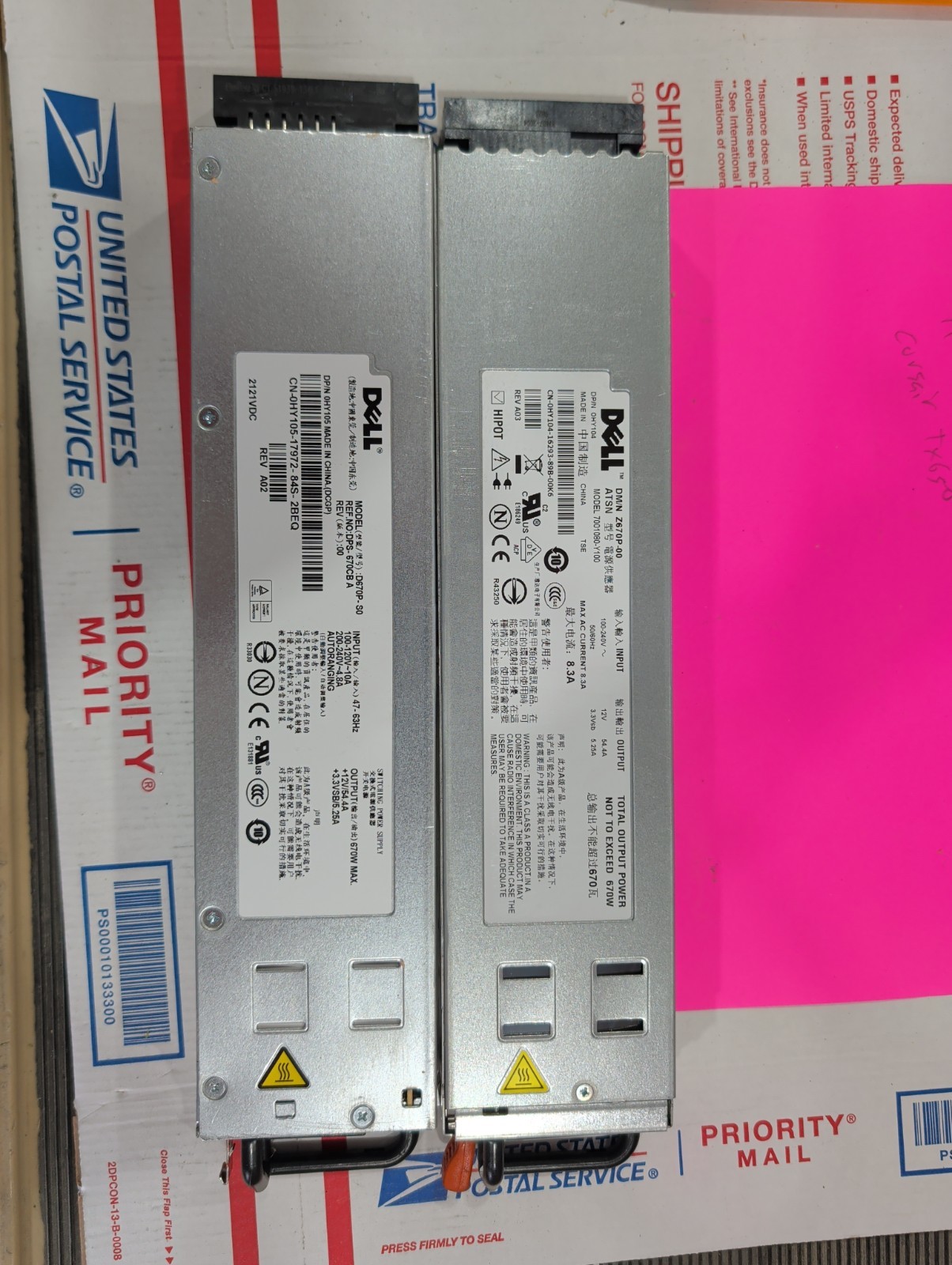 Lot Of 2 DELL PE1950 670W POWER SUPPLY 0D9761 0MY064 0UX459 0P424D 0HY105 0HY104 Lot Of 2 DELL PE1950 670W POWER SUPPLY 0D9761 0MY064 0UX459 0P424D 0HY105 0HY104