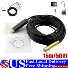 50Ft Pipe Inspection Camera Endoscope Video Sewer Drain Cleaner Waterproof US picture