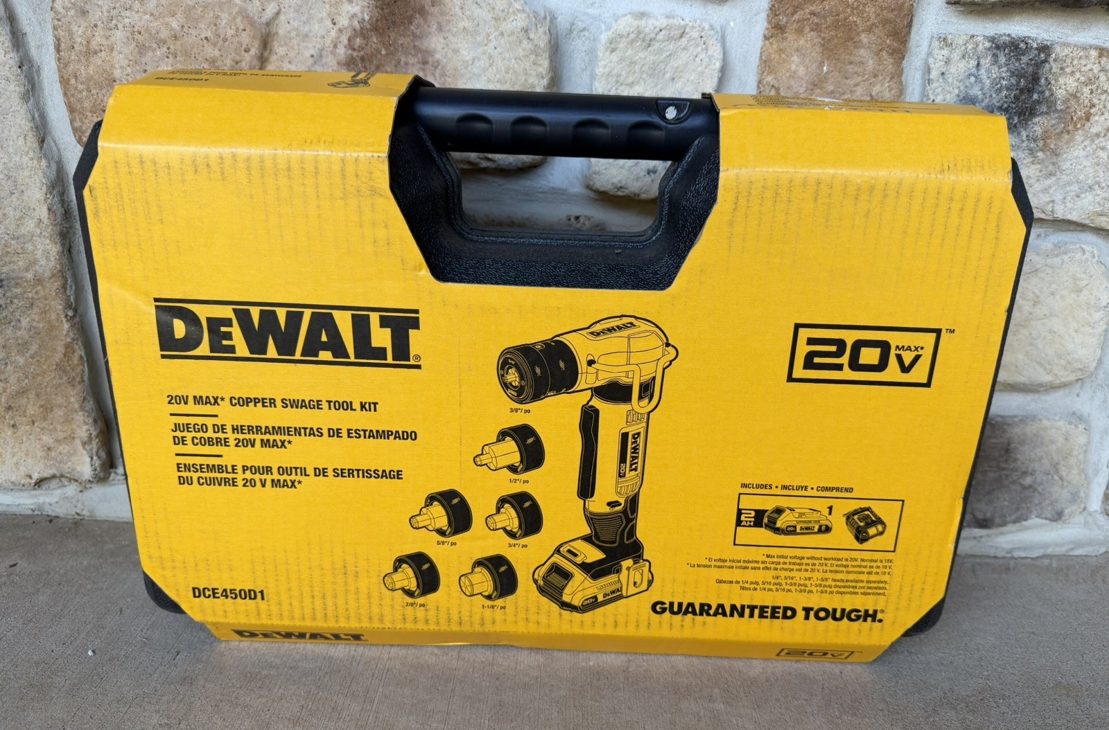 DEWALT DCE450D1 20V MAX Copper Swage Tool Kit BRAND NEW Battery/Charger Included DEWALT DCE450D1 20V MAX Copper Swage Tool Kit BRAND NEW Battery/Charger Included