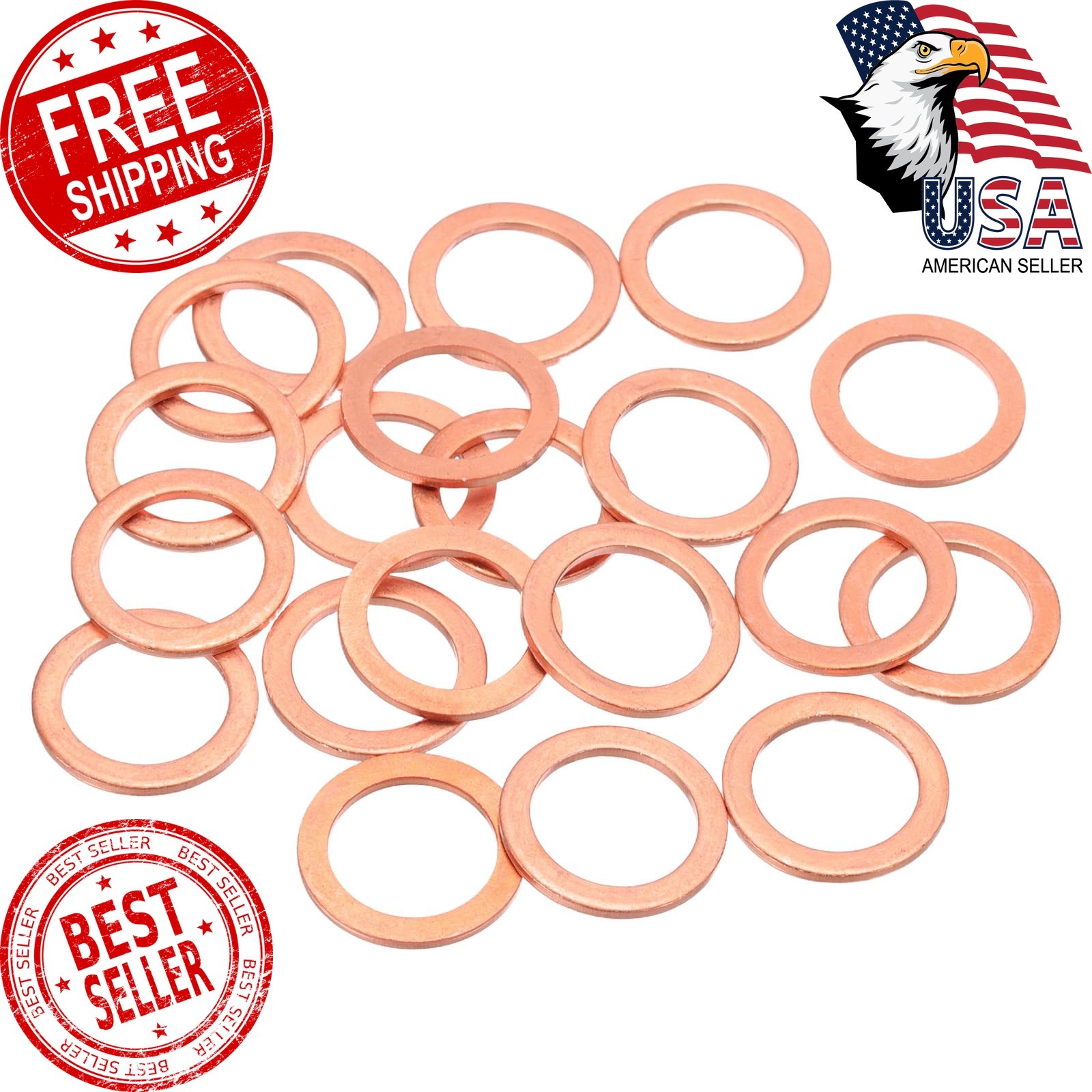 MECCANIXITY 20Pcs M16 Flat Copper Washers, 16x22x1.5mm Copper Upgraded Flat G... MECCANIXITY 20Pcs M16 Flat Copper Washers, 16x22x1.5mm Copper Upgraded Flat G...