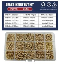 Nuts with knurled internal thread M3, M4 Brass Fused Set 1240 pcs Spec picture