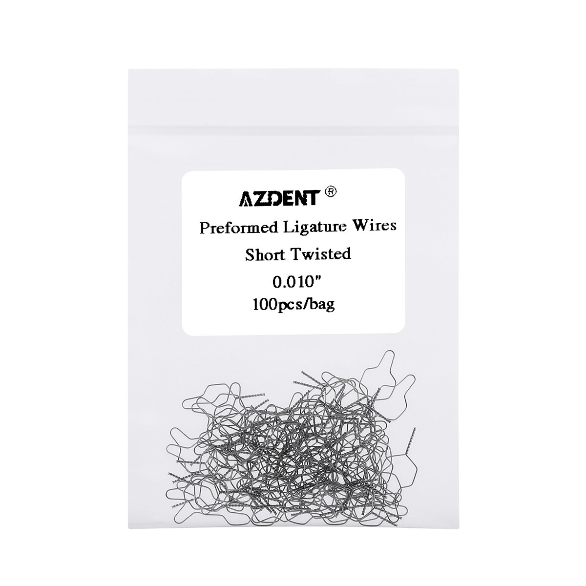 AZDENT Dental Ortho Wires Preformed Ligature Ties Long Short Twist 100pcs/Pack AZDENT Dental Ortho Wires Preformed Ligature Ties Long Short Twist 100pcs/Pack