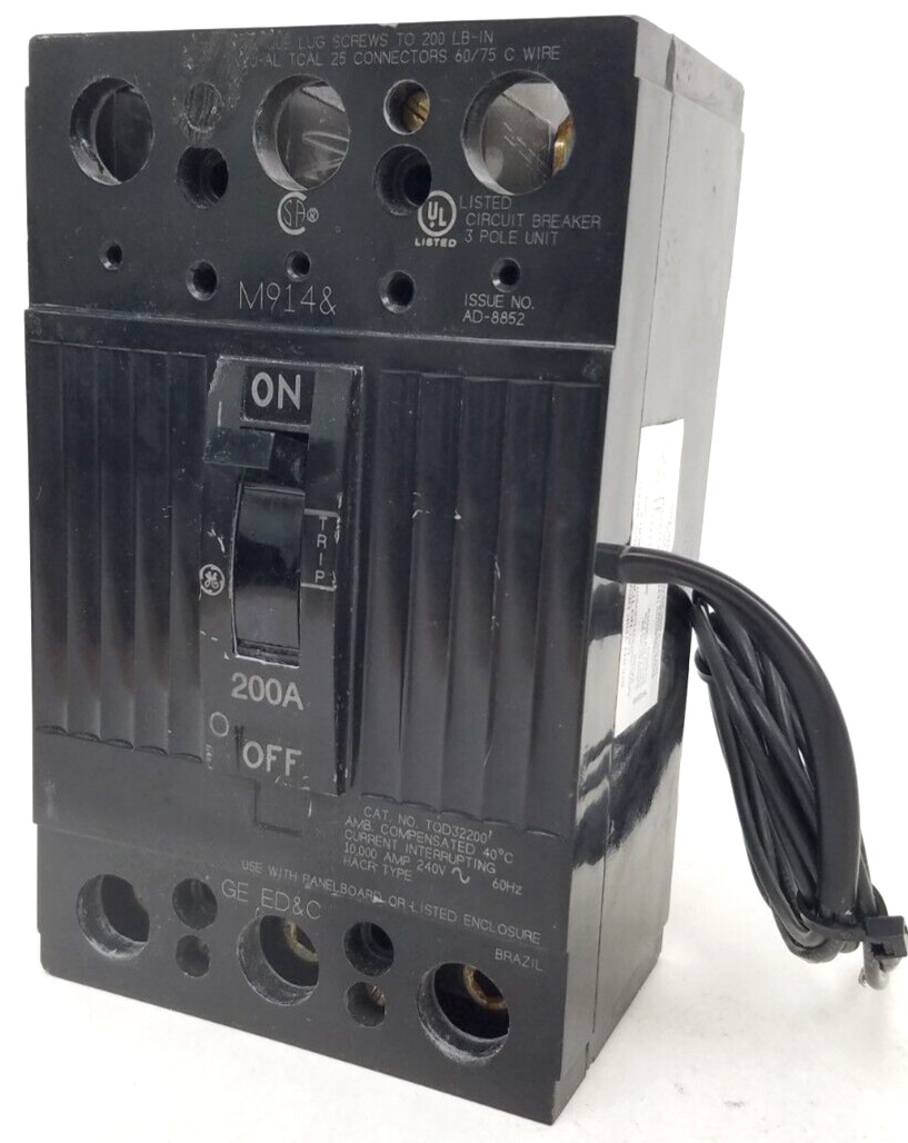 TQD32200ST1 GE 200 Amp Circuit Breaker + TQDST1 120V Shunt Trip*NEXT DAY OPTION*