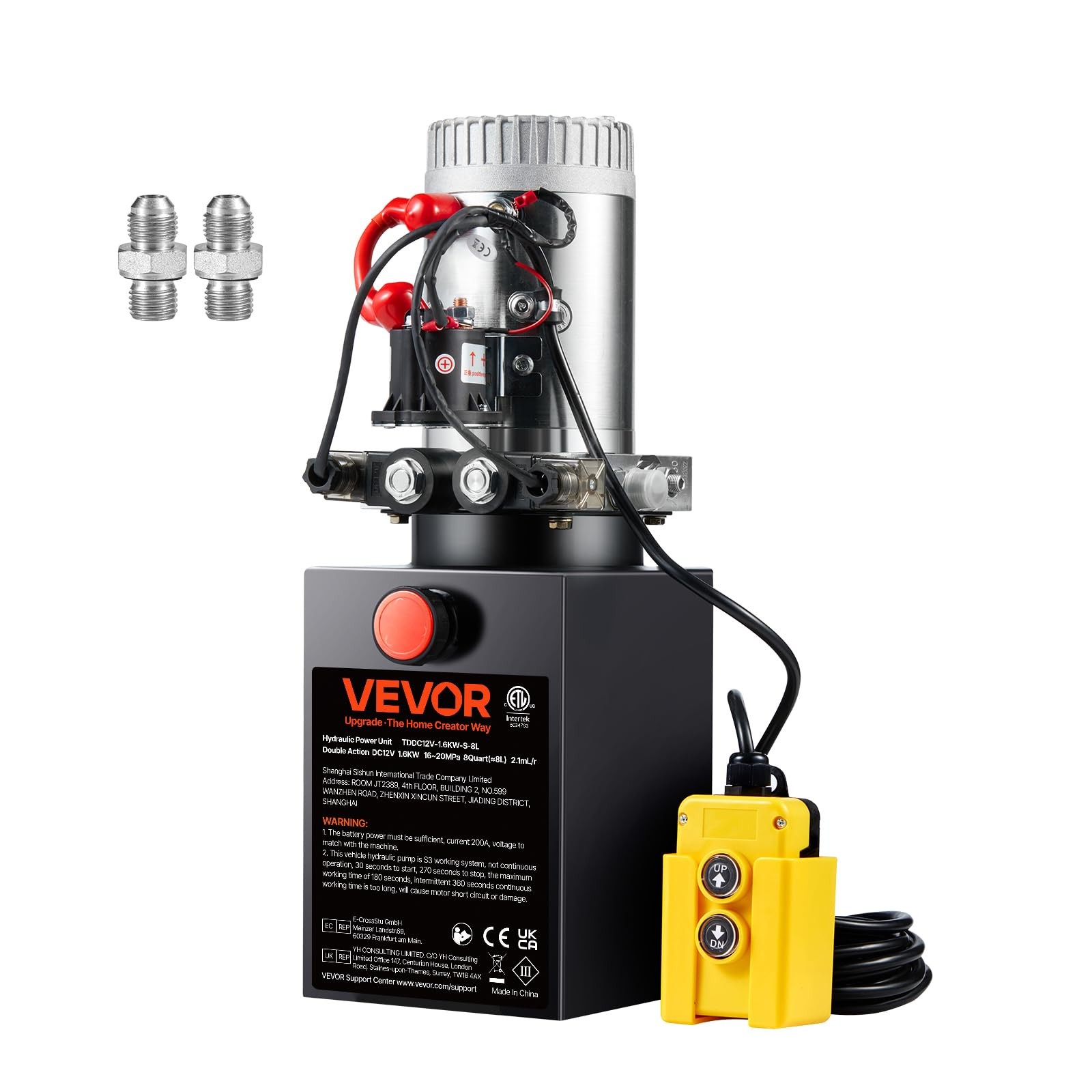 VEVOR 8 Quart Hydraulic Power Unit Double Acting Dump Trailer Pump VEVOR 8 Quart Hydraulic Power Unit Double Acting Dump Trailer Pump