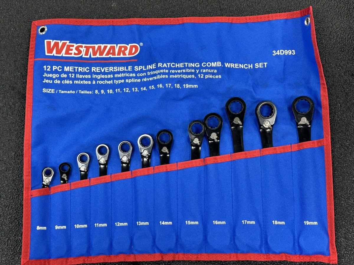 Westward Combination Ratcheting Wrench Set - 34D993 (PD1125111) Westward Combination Ratcheting Wrench Set - 34D993 (PD1125111)