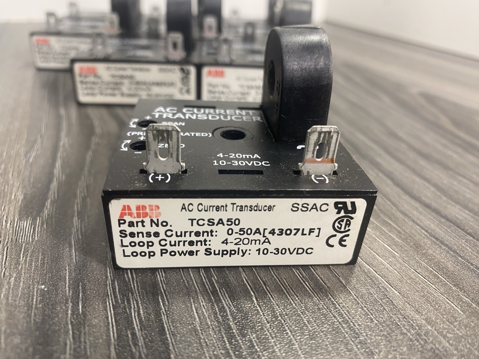 ABB TCSA50 AC Current Transducer SSAC Sense 0-50A Loop 4-20mA Power 10-30VDC ABB TCSA50 AC Current Transducer SSAC Sense 0-50A Loop 4-20mA Power 10-30VDC