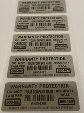 [QTY 1000] CUSTOM PRINTED WARRANTY SECURITY LABELS STICKERS SEALS BARCODE SERIAL picture