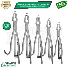 Kern Bone Holding Forceps 5 Pcs Set Ratchet Bar Orthopedic Instrument German Gr picture
