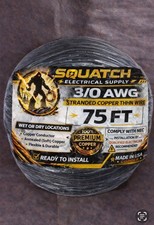 3/0 AWG, 75 ft THHN, PRIORITY SHIPPING, Stranded Copper Building Wire 600V Black picture